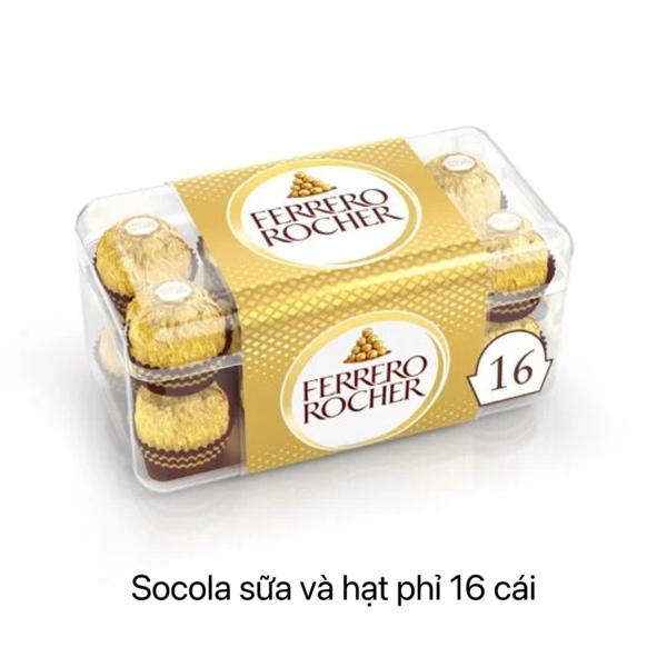 Bánh Socola sữa nhân hạt phỉ 16 viên 200g (Hộp)