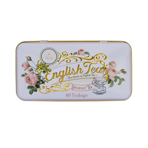 English Tea Garden Florals Classic Tea Tin - English Rose-RS119
