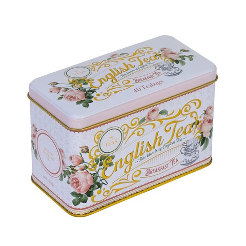 English Tea Garden Florals Classic Tea Tin - English Rose-RS119