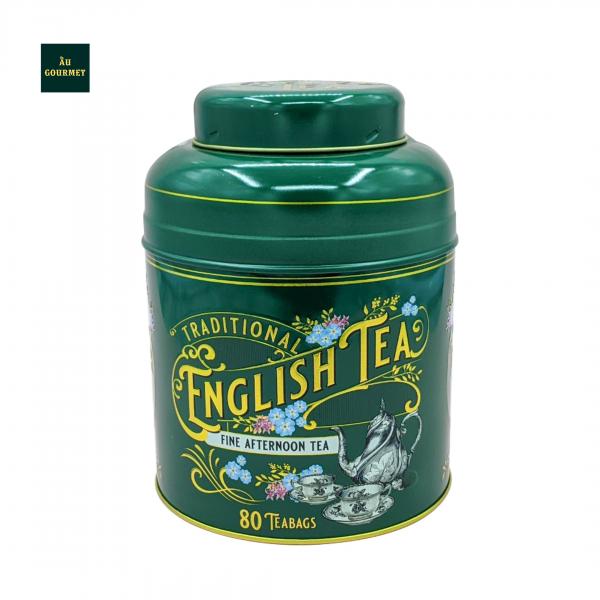 Vintage Victorian 80 Teabag Tea Caddy - Bottle Green-MD18