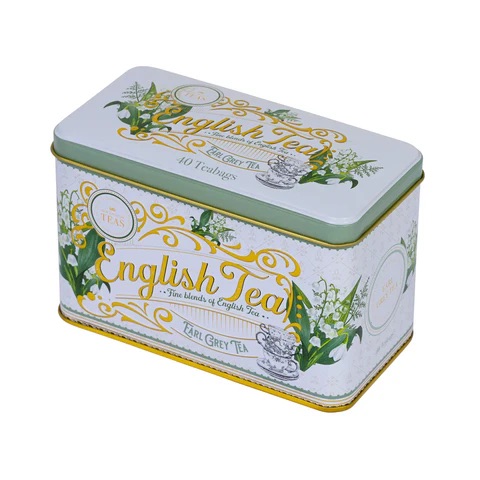 English Tea Garden Florals Classic Tea Tin - Lily of The Valley-RS118