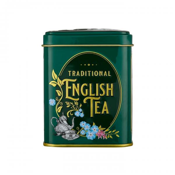 English Tea Vintage Victorian Classic Tea Tin - Bottle Green-RS78