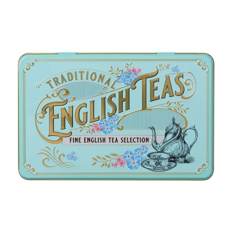 English Tea Vintage Victorian Tea Selection Tin - Mint Green-TT35