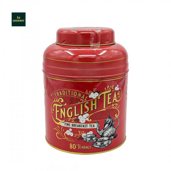 Vintage Victorian 80 Teabag Tea Caddy - Blood Red - MD06