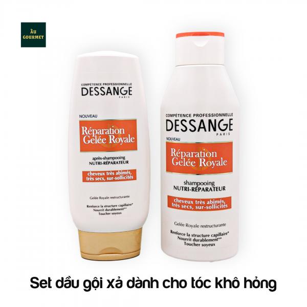 DESSANGE  set dầu gội, xả dành cho tóc khô hỏng