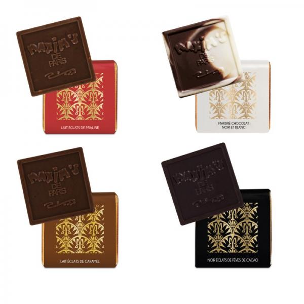Cardbox of 36 assorted chocolate squares-175g